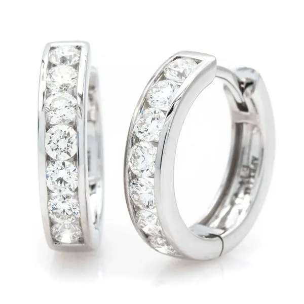 14K White Gold Diamond Hoop Earrings Koerbers Fine Jewelry Inc New Albany, IN