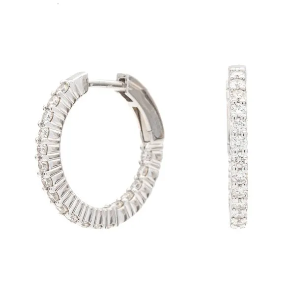 14K White Gold Diamond Hoop Earrings Koerbers Fine Jewelry Inc New Albany, IN