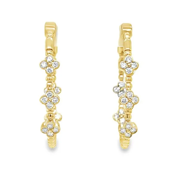 14K Yellow Gold Diamond Hoop Earrings Koerbers Fine Jewelry Inc New Albany, IN