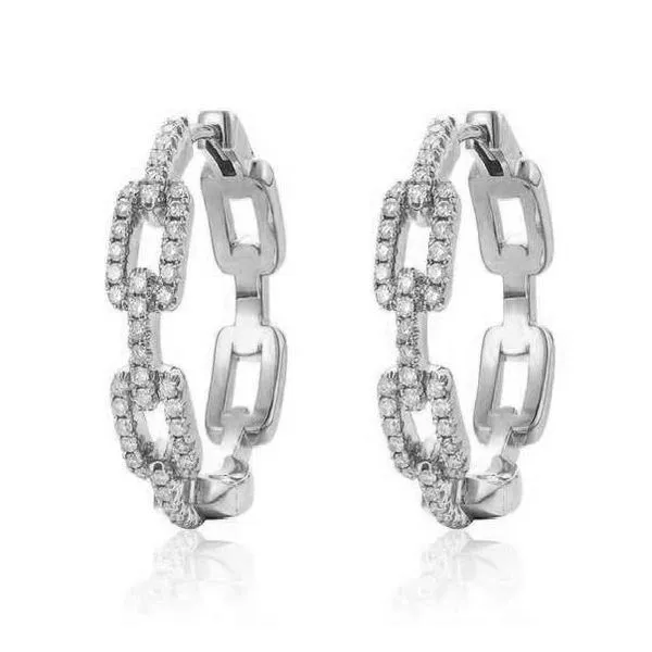 14K White Gold Diamond Hoop Earrings Koerbers Fine Jewelry Inc New Albany, IN