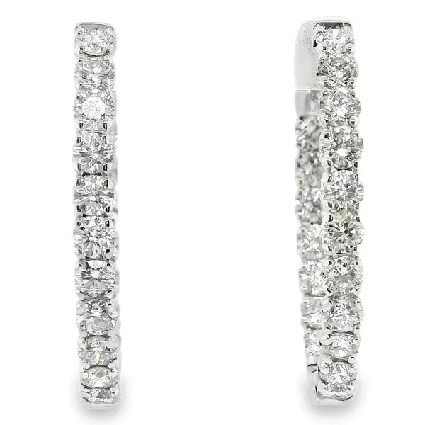 14K White Gold Hoop Earring 3.00 CTW Koerbers Fine Jewelry Inc New Albany, IN