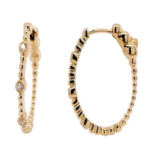 14K Yellow Gold Diamond Hoop Earrings Koerbers Fine Jewelry Inc New Albany, IN
