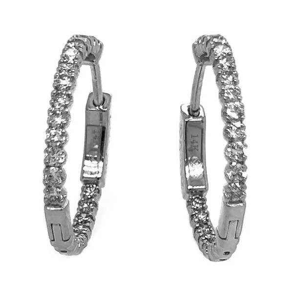 14K White Gold Hoop Earrings 1.03 CTW Koerbers Fine Jewelry Inc New Albany, IN