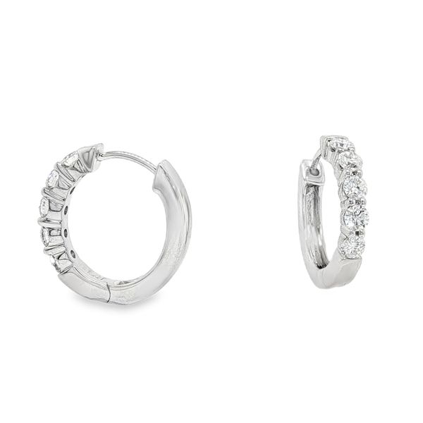 14K White Gold Diamond Hoop Earrings Koerbers Fine Jewelry Inc New Albany, IN