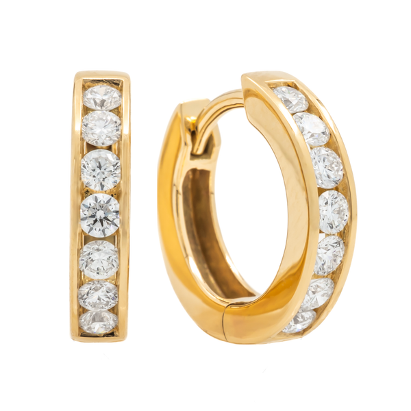 14K Yellow Gold Diamond Hoop Earrings Koerbers Fine Jewelry Inc New Albany, IN