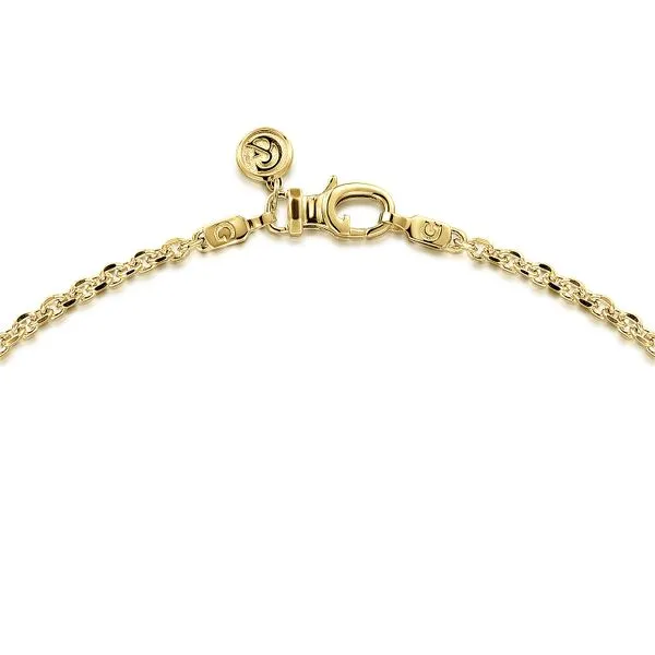 14K Yellow Gold Hollow Men's Link Chain Necklace 22