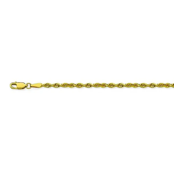 10K Yellow Gold Diamond Cut Rope Chain 20