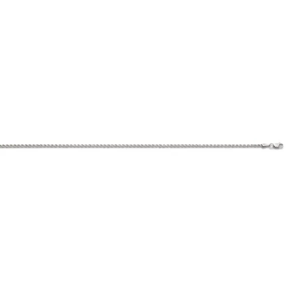 Sterling Silver Rhodium Plated 5mm Diamond Cut Rope Chain 22