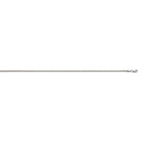 Sterling Silver Rhodium Plated Diamond Cut Rope Chain 22