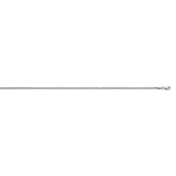 Sterling Silver Rhodium Plated Diamond Cut Rope Chain 22