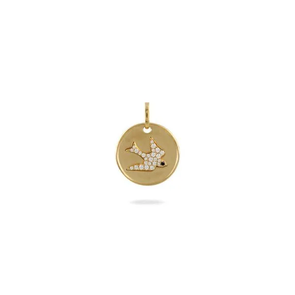 18K Yellow Gold Diamond Dove Medallion Koerbers Fine Jewelry Inc New Albany, IN