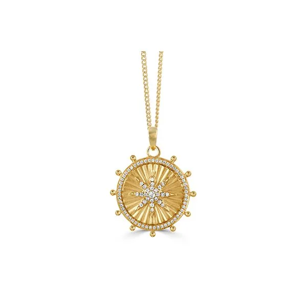 18K Yellow Gold Diamond Ship's Wheel Pendant Koerbers Fine Jewelry Inc New Albany, IN