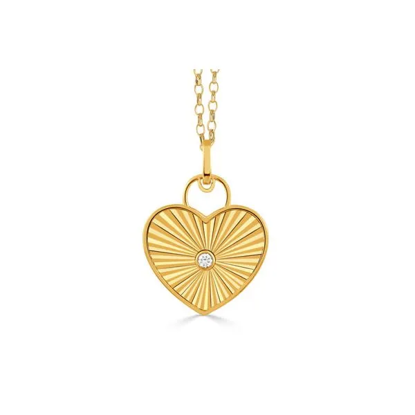 18K Yellow Gold Heart Shaped Diamond Pendant Koerbers Fine Jewelry Inc New Albany, IN