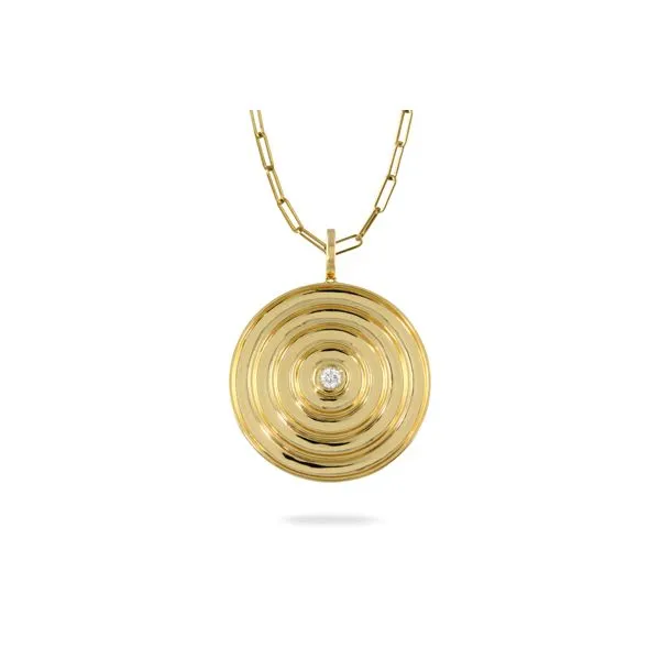 18K Yellow Gold Circle Diamond Pendant Koerbers Fine Jewelry Inc New Albany, IN