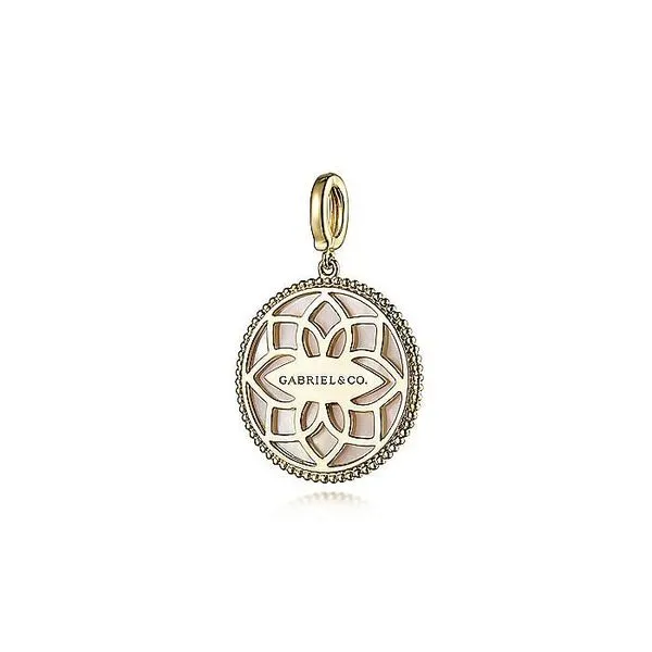 14K Yellow Gold Diamond & Blue Sapphire Compass Medallion Pendant Image 2 Koerbers Fine Jewelry Inc New Albany, IN