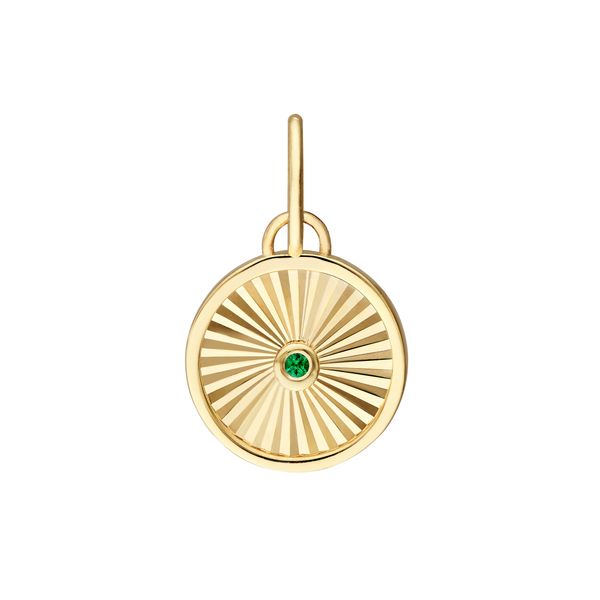 14K Yellow Gold Emerald Round Radiant Pendant Koerbers Fine Jewelry Inc New Albany, IN