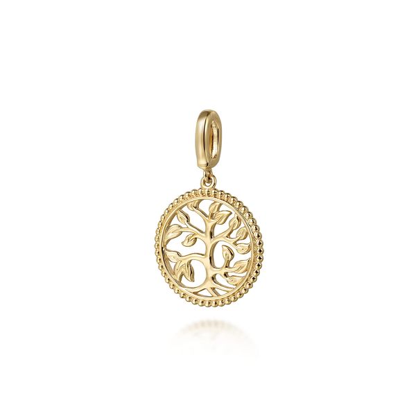 14K Yellow Plain Gold Bujukan Tree of Life Medallion Pendant Image 2 Koerbers Fine Jewelry Inc New Albany, IN