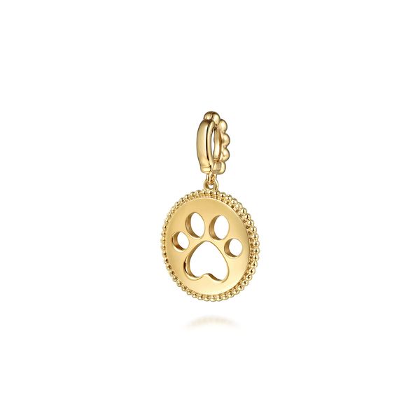 14K Yellow Plain Gold Bujukan Paw Print Medallion Pendant Image 2 Koerbers Fine Jewelry Inc New Albany, IN