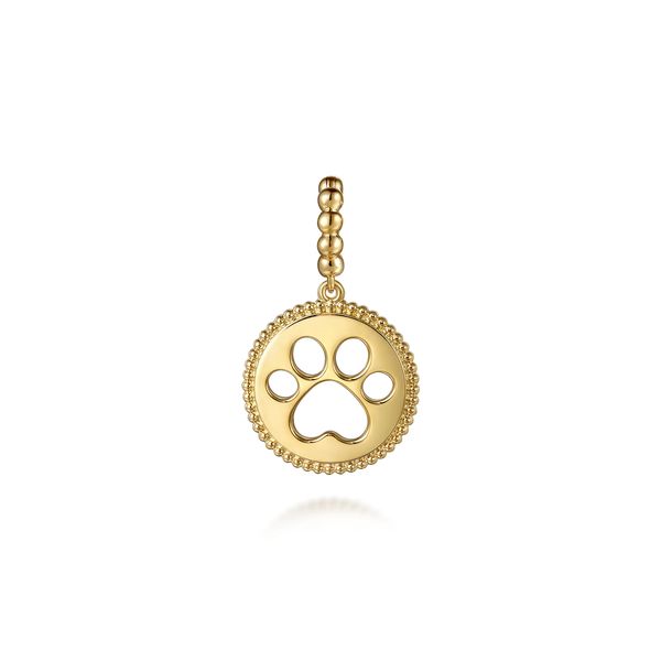 14K Yellow Plain Gold Bujukan Paw Print Medallion Pendant Koerbers Fine Jewelry Inc New Albany, IN