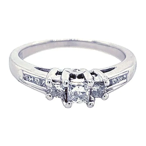 Estate 14K White Gold 3 Stone Diamond Engagement Ring Koerbers Fine Jewelry Inc New Albany, IN