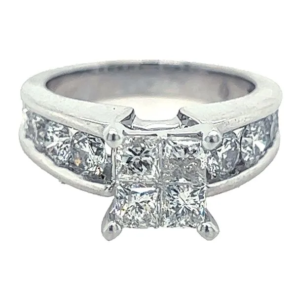 Estate Quad Diamond Engagement Ring and Wedding Band Set Image 2 Koerbers Fine Jewelry Inc New Albany, IN