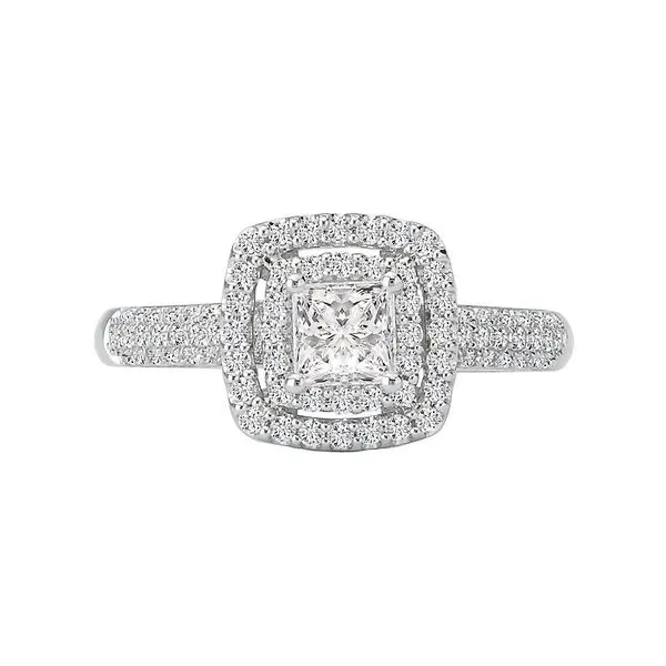 Estate 14K White Gold Halo Diamond Engagement Ring Setting Image 4 Koerbers Fine Jewelry Inc New Albany, IN