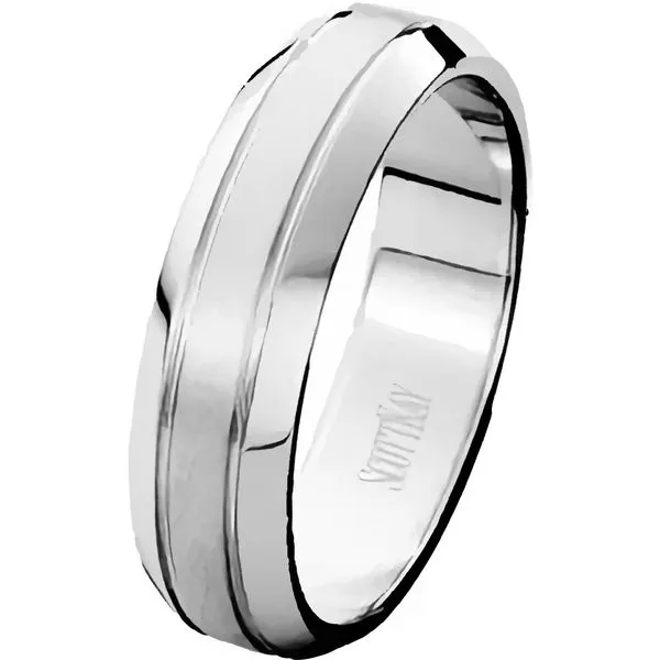 Estate 14K White Gold Scott Kay Classic Gents Band Koerbers Fine Jewelry Inc New Albany, IN
