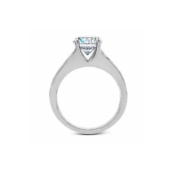 Estate 14K White Gold Zeghani Channel Set With Millgrain Engagement Ring Image 3 Koerbers Fine Jewelry Inc New Albany, IN