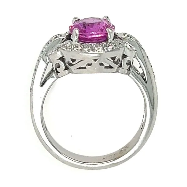 Estate 14K White Gold  Pink Tourmaline and Diamond Fashion Ring Image 2 Koerbers Fine Jewelry Inc New Albany, IN