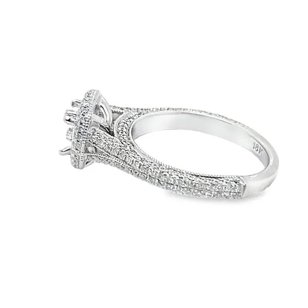 Estate 18K White Gold Elegant Diamond Engagement Ring Image 2 Koerbers Fine Jewelry Inc New Albany, IN