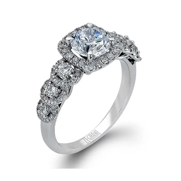 Estate 14K White Diamond Semi-Mount Ring With Cushion Halo Koerbers Fine Jewelry Inc New Albany, IN