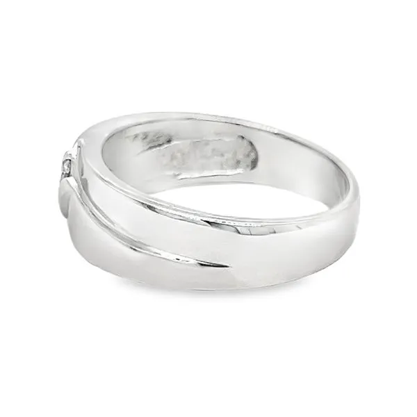 Estate 14K White Gold 3 Stone Gent's Band Image 2 Koerbers Fine Jewelry Inc New Albany, IN