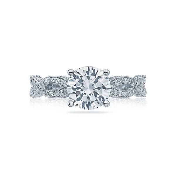 Estate 18K White Gold Tacori Crescent Collection Diamond Semi-Mount Ring Koerbers Fine Jewelry Inc New Albany, IN