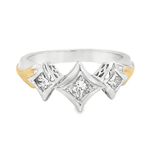 Estate 14K White and Yellow Gold 3 Stone Engagemnt Ring Koerbers Fine Jewelry Inc New Albany, IN
