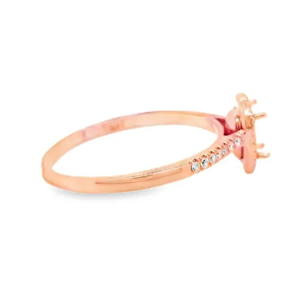 Estate 14K Rose Gold Pear Diamond Halo Semi Mount Engagement Ring Image 4 Koerbers Fine Jewelry Inc New Albany, IN