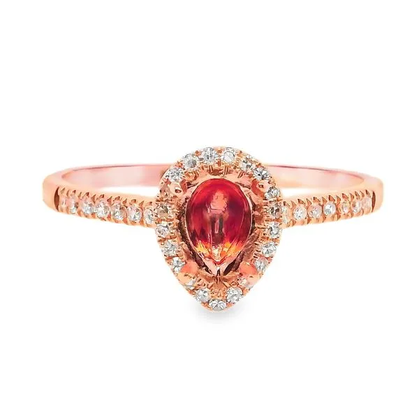 Estate 14K Rose Gold Pear Diamond Halo Semi Mount Engagement Ring Koerbers Fine Jewelry Inc New Albany, IN