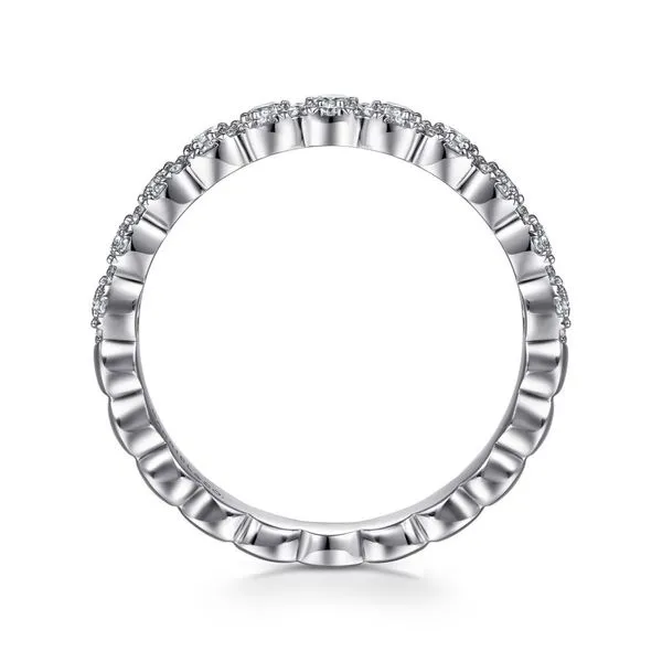 Estate 14K White Gold Round Diamond Halo Anniversary Band Image 2 Koerbers Fine Jewelry Inc New Albany, IN