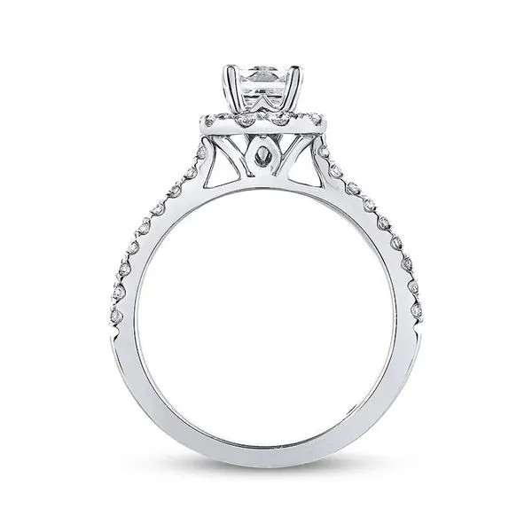 Estate 14K White Gold Diamond Leo Halo Engagement Ring Image 2 Koerbers Fine Jewelry Inc New Albany, IN