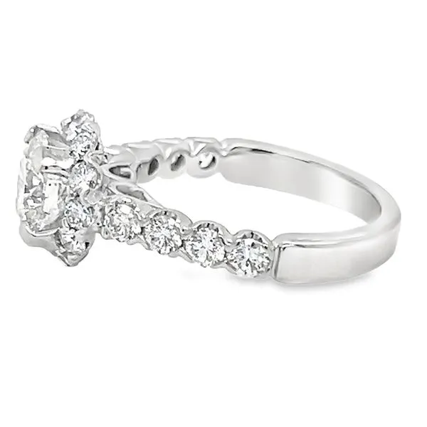 Estate 18K White Gold Christopher Design Halo Engagement Ring Image 2 Koerbers Fine Jewelry Inc New Albany, IN