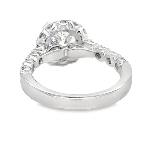 Estate 18K White Gold Christopher Design Halo Engagement Ring Image 3 Koerbers Fine Jewelry Inc New Albany, IN