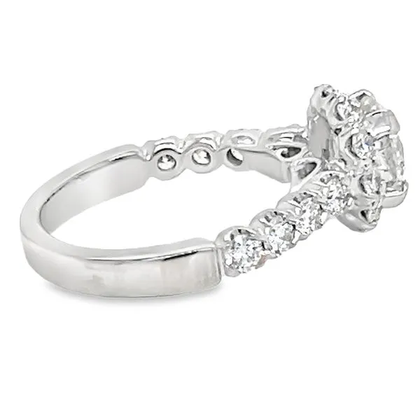 Estate 18K White Gold Christopher Design Halo Engagement Ring Image 4 Koerbers Fine Jewelry Inc New Albany, IN