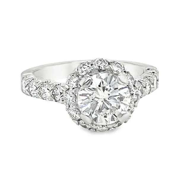 Estate 18K White Gold Christopher Design Halo Engagement Ring Koerbers Fine Jewelry Inc New Albany, IN