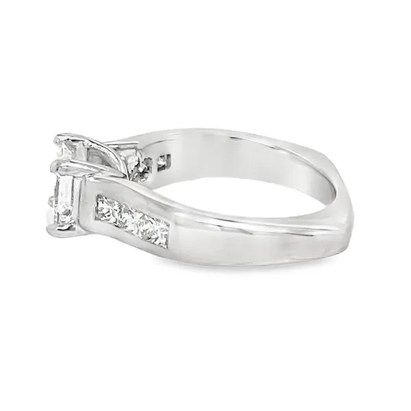 Estate 14K White Gold Side Stone Engagement Ring Image 2 Koerbers Fine Jewelry Inc New Albany, IN