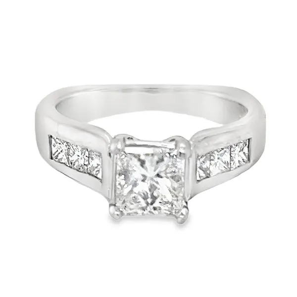 Estate 14K White Gold Side Stone Engagement Ring Koerbers Fine Jewelry Inc New Albany, IN