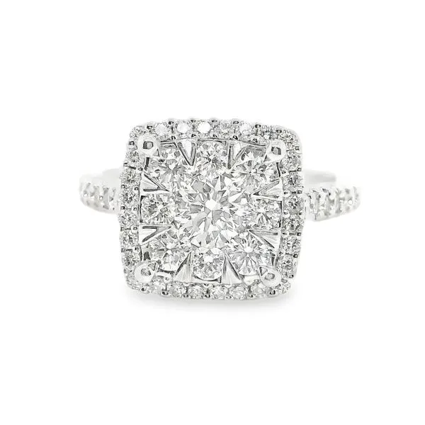 Estate White Gold Halo Diamond Engagement Ring Koerbers Fine Jewelry Inc New Albany, IN