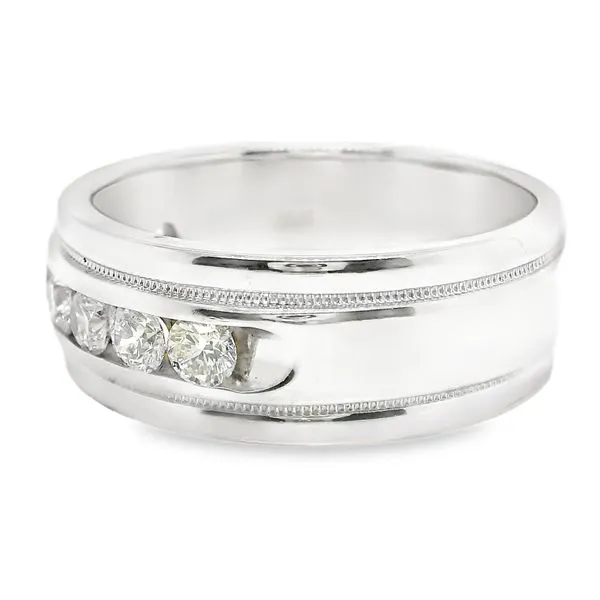 Estate 14K White Gold Diamond Wedding Band Image 2 Koerbers Fine Jewelry Inc New Albany, IN