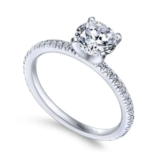 Estate 14K White Gold Round Diamond Engagement Ring Image 2 Koerbers Fine Jewelry Inc New Albany, IN