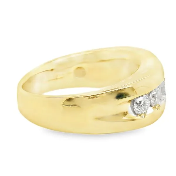 Estate 14K Two Tone Yellow and White Gold Gents Diamond Band Image 3 Koerbers Fine Jewelry Inc New Albany, IN