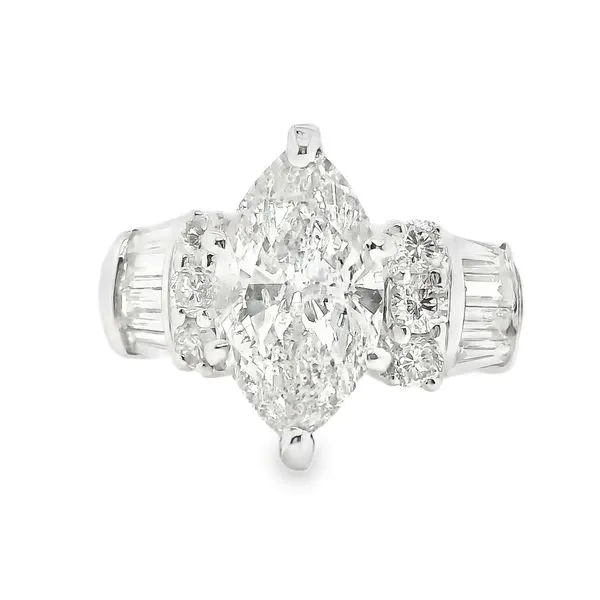 Estate 14K White Gold Marquise Diamond Engagement Ring Koerbers Fine Jewelry Inc New Albany, IN