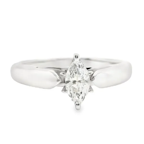 Estate 14K White Gold Marquise Diamond Engagement Ring Koerbers Fine Jewelry Inc New Albany, IN